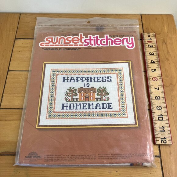Happiness is Homemade Sunset Stitchery Vintage Cross Stitch Embroidery Kit 2263 - Picture 4 of 5